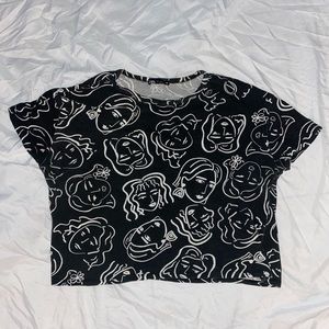 Zara cropped graphic T-shirt